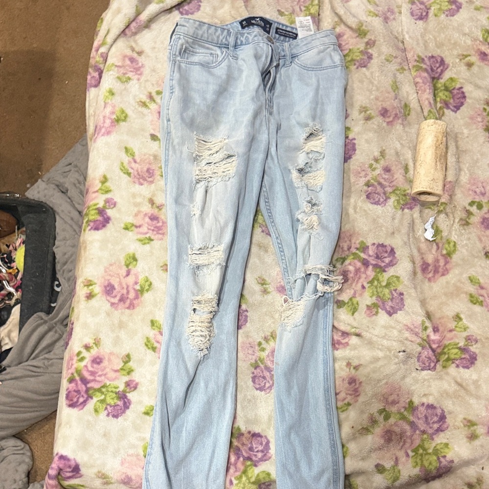 Hollister Light Blue Ripped Skinny Jeans